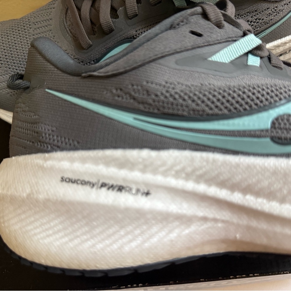 SAUCONY Triumph 21 Gray and Teal Athletic Shoes - Picture 5 of 9